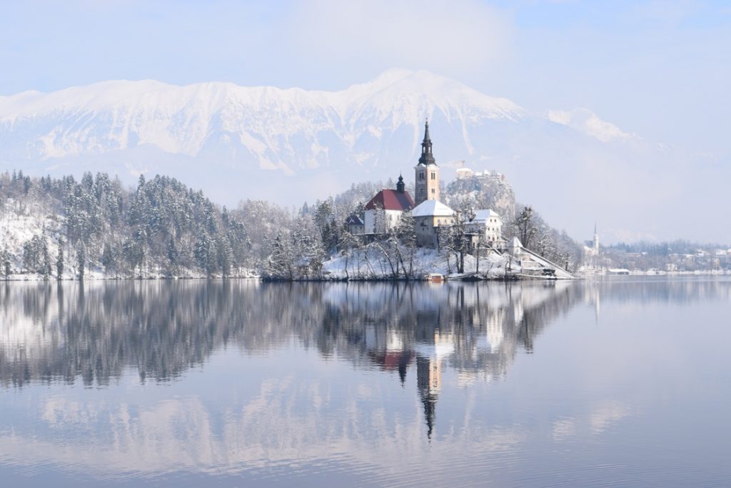 Lake Bled, Slovenia captured in February 2018 by The Cheerful Wanderer (http://thecheerfulwanderer.com)